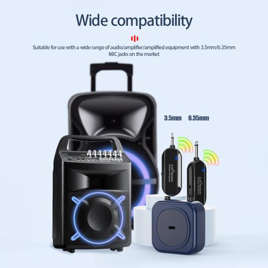 Headset Microphone 2.4G Wireless Technology Intelligent Noise Reduction Reverb Sound Effect Head Mounted Fast Pairing Loudspeaker Conference Supply