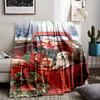 Cozy Christmas Puppy Truck Print Flannel Throw Blanket - Soft, Reversible, All-Season Comfort for Couch, Bed, Office, and Travel