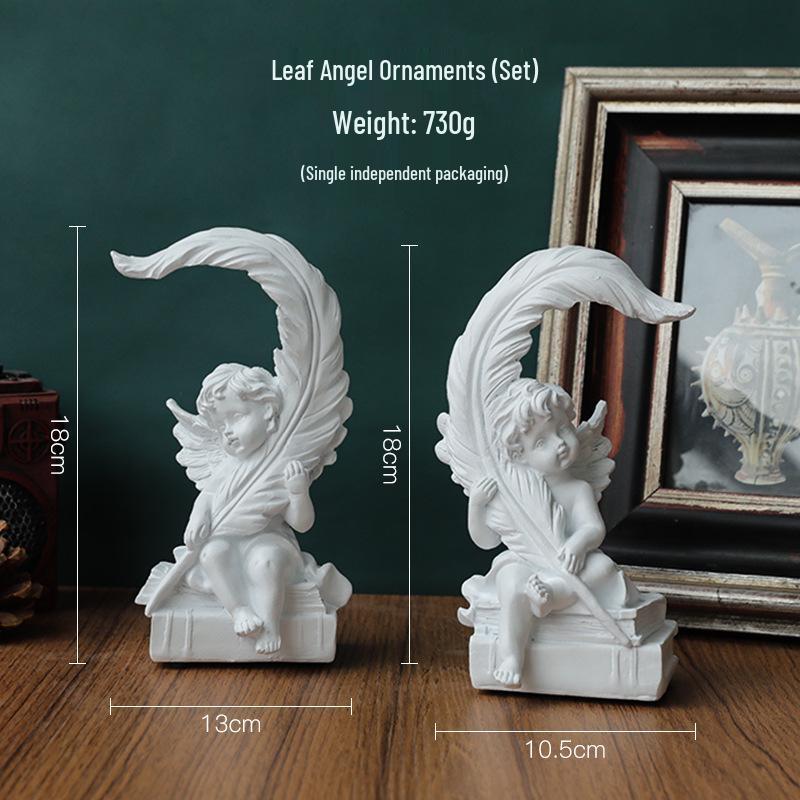 Nordic Angel Girl Sculpture - Resin Figurine for Living Room Décor