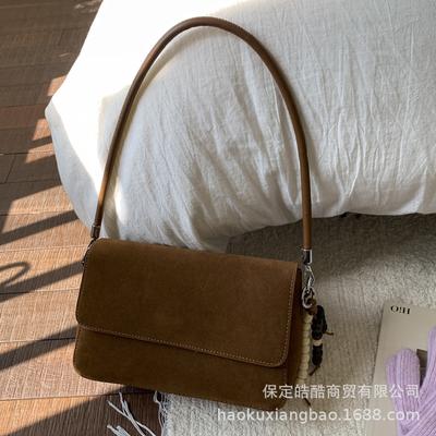 Suede Bag Women's Large Capacity 2025 New Autumn and Winter Versatile Messenger Bag Single Shoulder Underarm Commuter Small Square Bag
