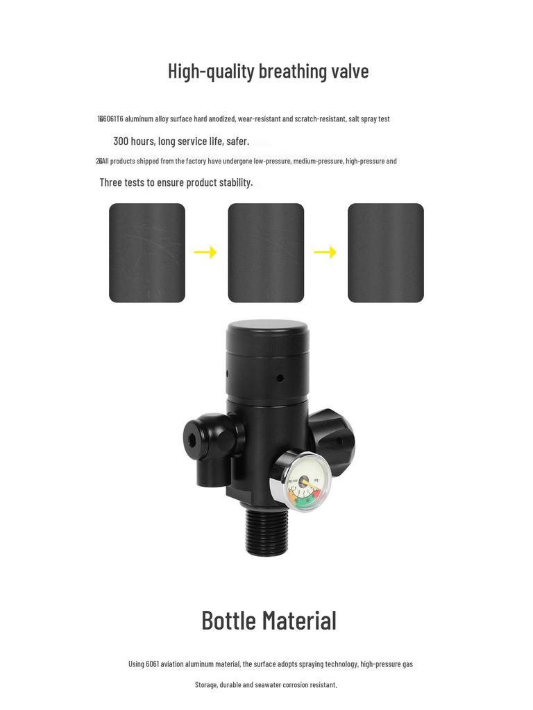 DIDEEP X4000Pro 1L Portable Underwater Diving Oxygen Cylinder