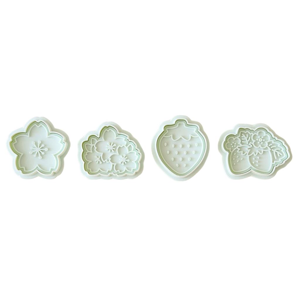 Flower Strawberry Biscuit Cutters Cookie Stamps Fondant Pastry Mould Plastic Cookie Cutters Kitchen Baking Supplies