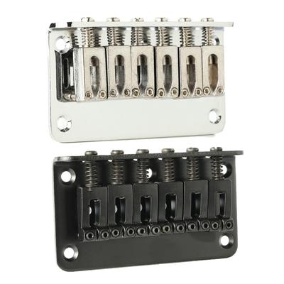 6 String 78mm Electric Guitar Hardtail Bridge Tail Pipe Top Load Saddle Bridge Compatible For Strat