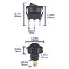 10pcs Rocker Switch 12V 20A DC Blue Led Light Circle Rocker Switches On Off 3 Pin Small Round Square Toggle Switch for Car Boat
