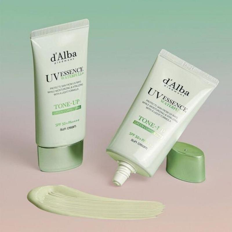 d'Alba Waterfull Tone Up Sun Cream Green Correcting 50ml Duo Set