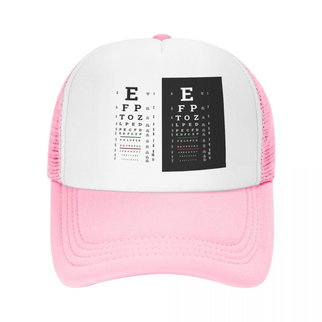 Punk Snellen Chart Eye Test Baseball Cap for Unisex Women Breathable Optometrist Optician Trucker Hat Sun Protection Snapback Caps