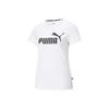 Essentials Logo Casual Round Neck Short Sleeve T-Shirt Women Tops White 586774-02