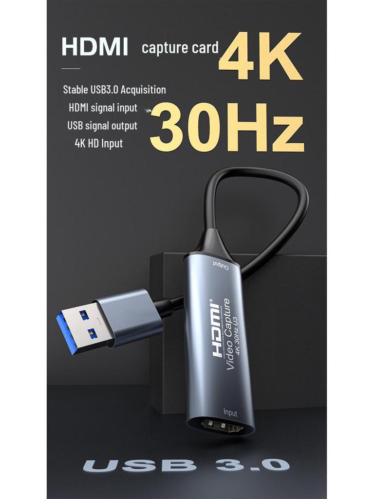 4K USB 3.0 HDMI Capture Card for HD Game Recording & Live Streaming