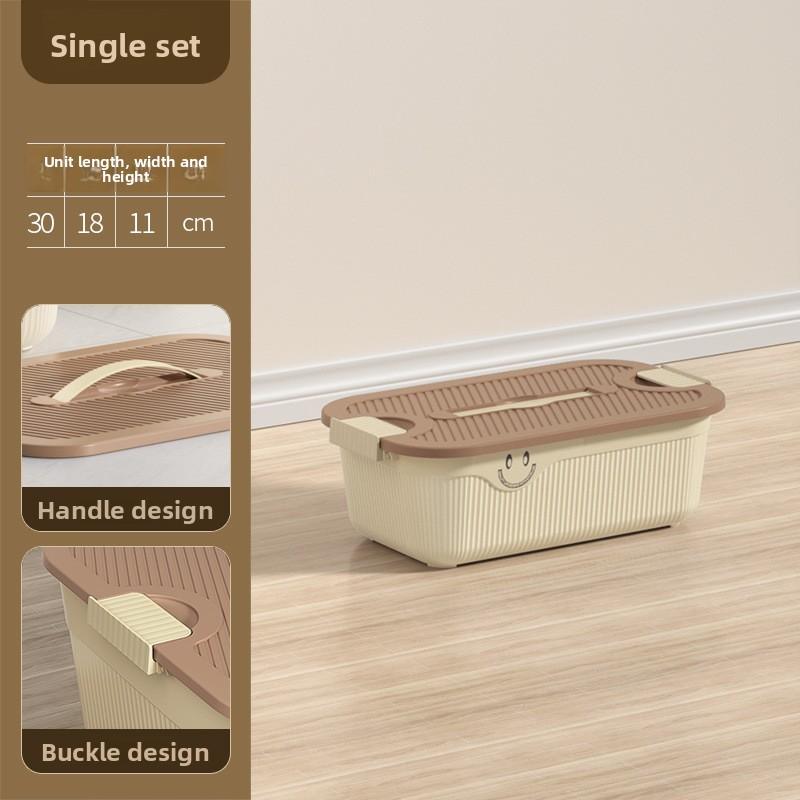 Desktop Storage Box, Snacks, Sundries, Fruit Storage Basket, Portable Plastic Home Clothing Storage and Finishing Box with Lid.