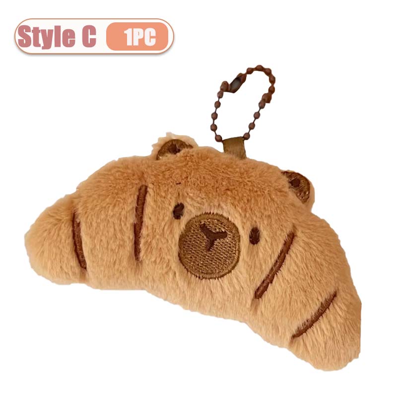 1-10PCS Creative Cartoon Food Plush Keychain Cute Plushie Doll Versatile Keyring Backpack Charm Pendant Decoration for Student