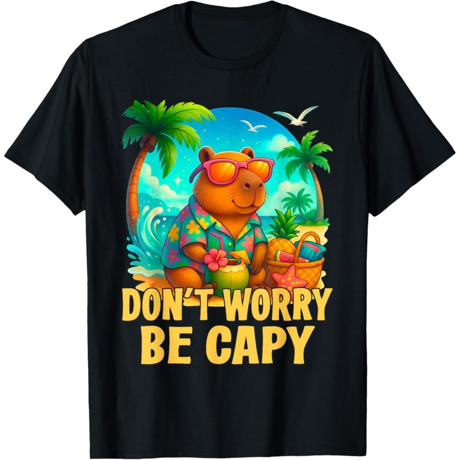

Don t Worry Be Capy Retro Capybara Lover Summer T-Shirt XXXXXL чорний
