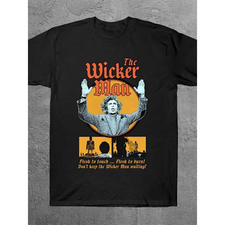 Men S The Wicker for Man Movie Graphic T-Shirt - Vintage Horror Film Tee with Pirate Longsdale Flam, Soft Breathable Fabric for Costume Parties, S чёрный