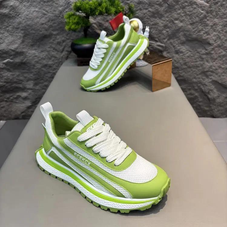 Men's Trendy European Mesh Running Shoes - Versatile & Breathable Casual Sneakers for Teens & Dads