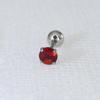 0.8mm Thick Minimalist Zircon 3-Prong Stud Earrings, Stainless Steel Screw for Ear Cartilage, Available in 1.5-5mm.