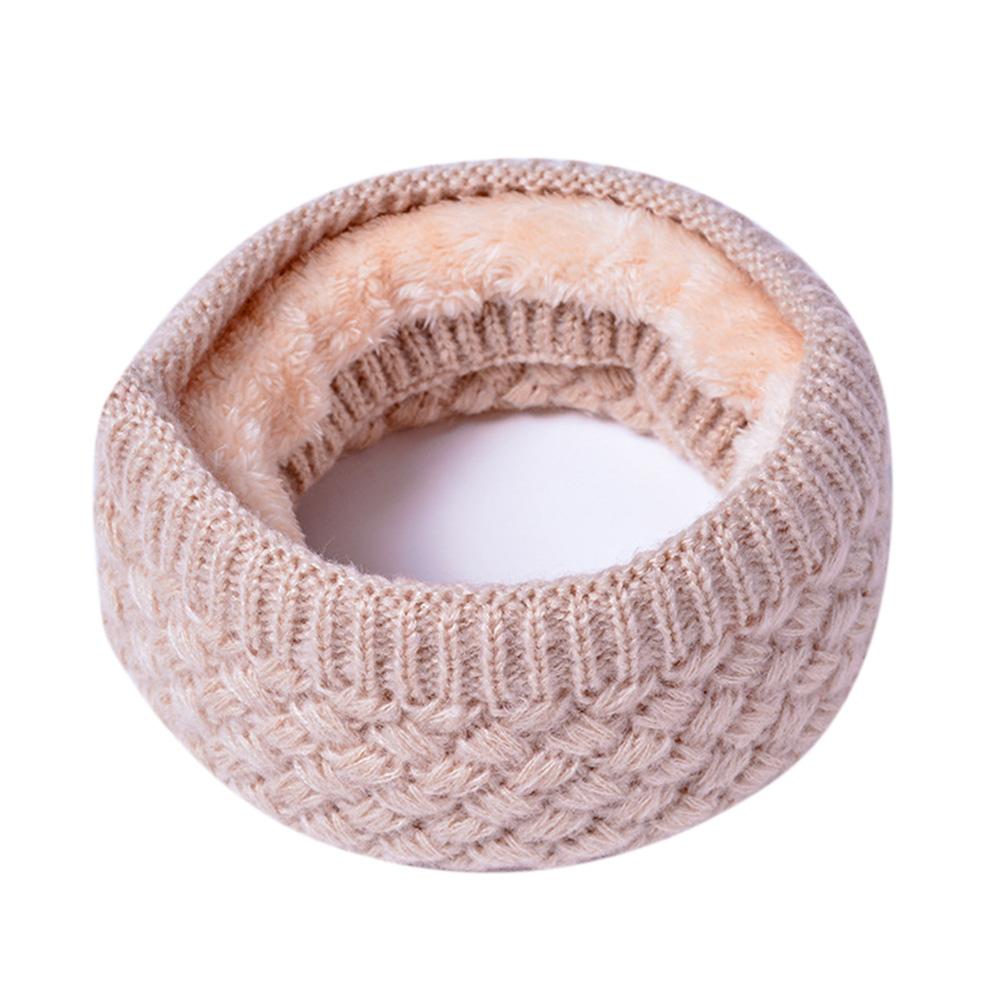 

Unisex Winter Scarf Thickened Wool Knitting Collar Scarves Warm Neck Scarf Beige 50*20cm#1