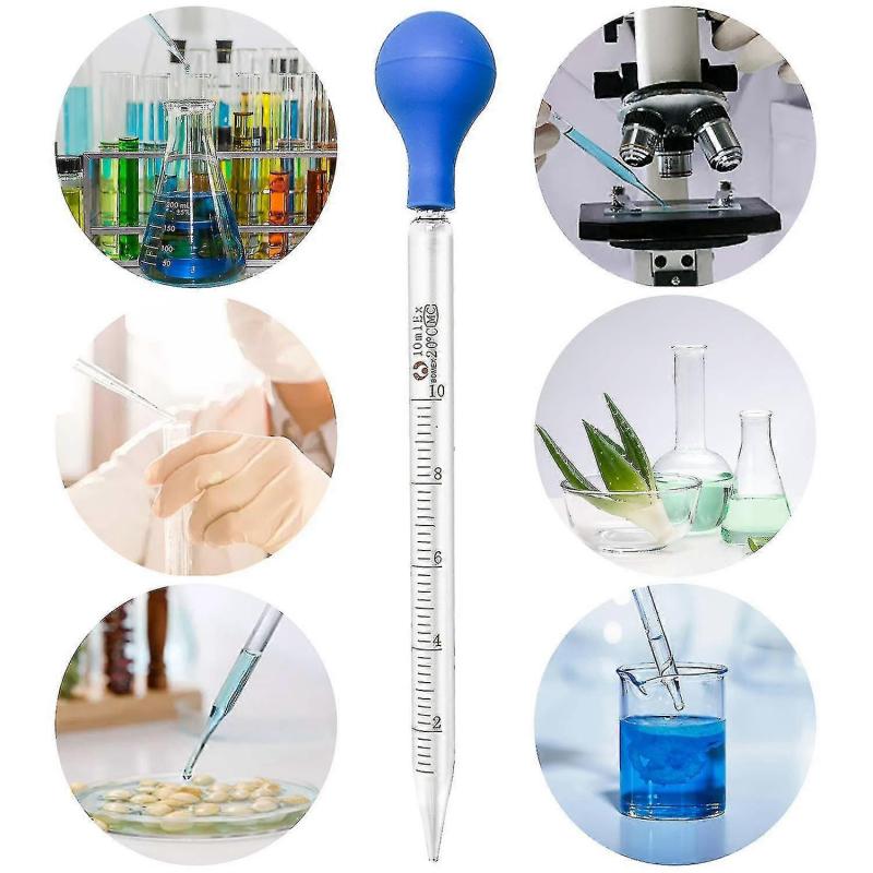 3 Pieces Glass Pipettes,  For Pharmacy, Perfume, Laboratory, Hospital, Chemistry