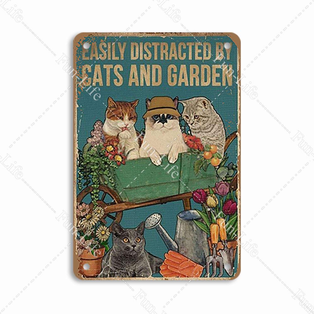 Vintage Cat Metal Sign Poster, Home Decor, Retro Animals Tin Sign, Living Room, Pet Shop, Bar, Hotel, 20x30cm