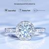 18K Gold Round Moissanite Ring with D Color Super White Moissanite and Diamond Certificate