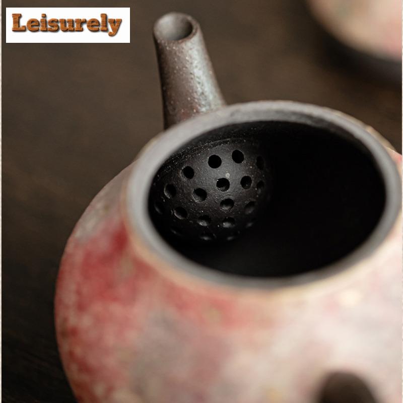 135ML Ręcznie Robiony Czajnik z Ceramiki Kolorowej Mineralnej Skalnej Zen Czajnik w Kształcie Gruszki Do Herbaty Czajnik z Zaparzaczem Chiński Zestaw Do Herbaty Ozdoby