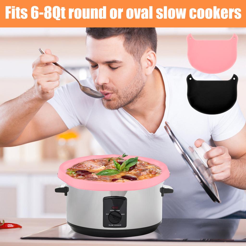 Silicone Slow Cooker Liners Reusable Silicone Slow Cooker Divider Leakproof Hear-Resistant Slow Cooker Insert Liner Dishwasher