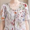 Chiffon V-neck Printed Dress for Women 2025 - Elegant Two-Piece Style for Middle-aged and Elderly Summer Fashion