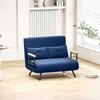 Sofa Bed 3 In 1 In Velvet-Effect Fabric with Adjustable Backrest and 2 Cushions, 102x73x81 Cm, Blue