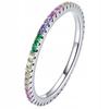 Ring With Colorful Cubic Zirconias S925 Crystals