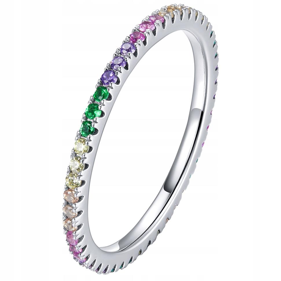 Ring With Colorful Cubic Zirconias S925 Crystals