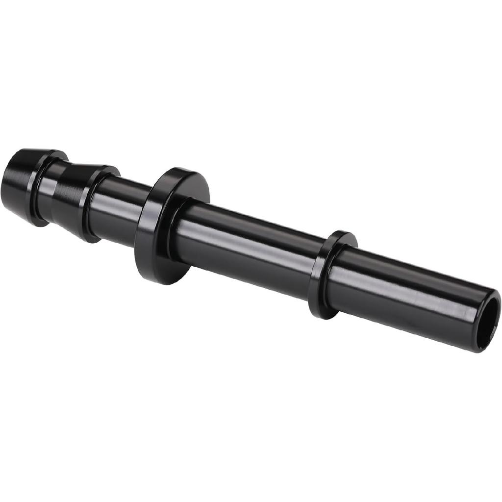 5/16 Hose Barb to 5/16 SAE Quick Connect Disconnect Male Fuel Fitting Adapter Aluminum Black