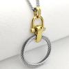 Creative Fashion Trend Round Cable Twisted Circle Pendant Stainless Steel Women's Versatile Clothing Necklace