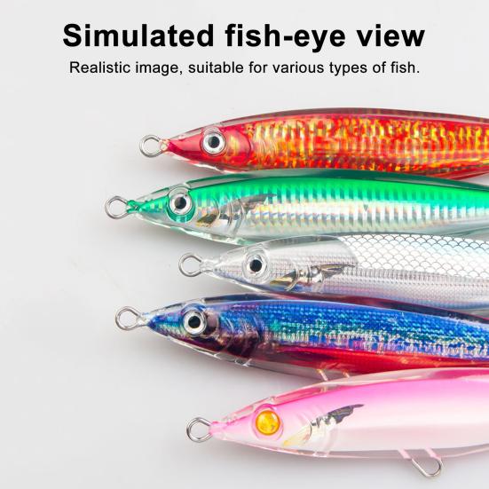 Luminous Fishing Bait Metal Hard Lure Streamlined Design Bright Color Realistic Looking Fishing Lure Artificial Bait