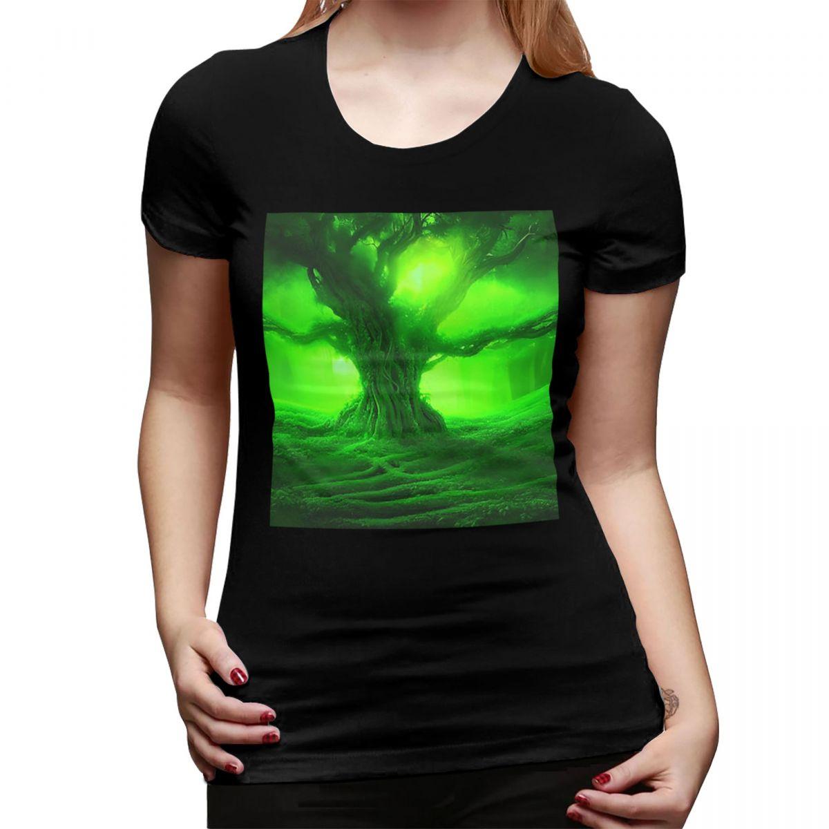 

Magic Green Tree TShirt for Women Crew Neck Streetwear T Shirts Womens Tees Short Summer Clothes Tops 4XL