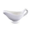 Elegant White Ceramic Sauce Boat - Steak Sauce, Salad Seasoning Dispenser for Restaurants and Hotels
