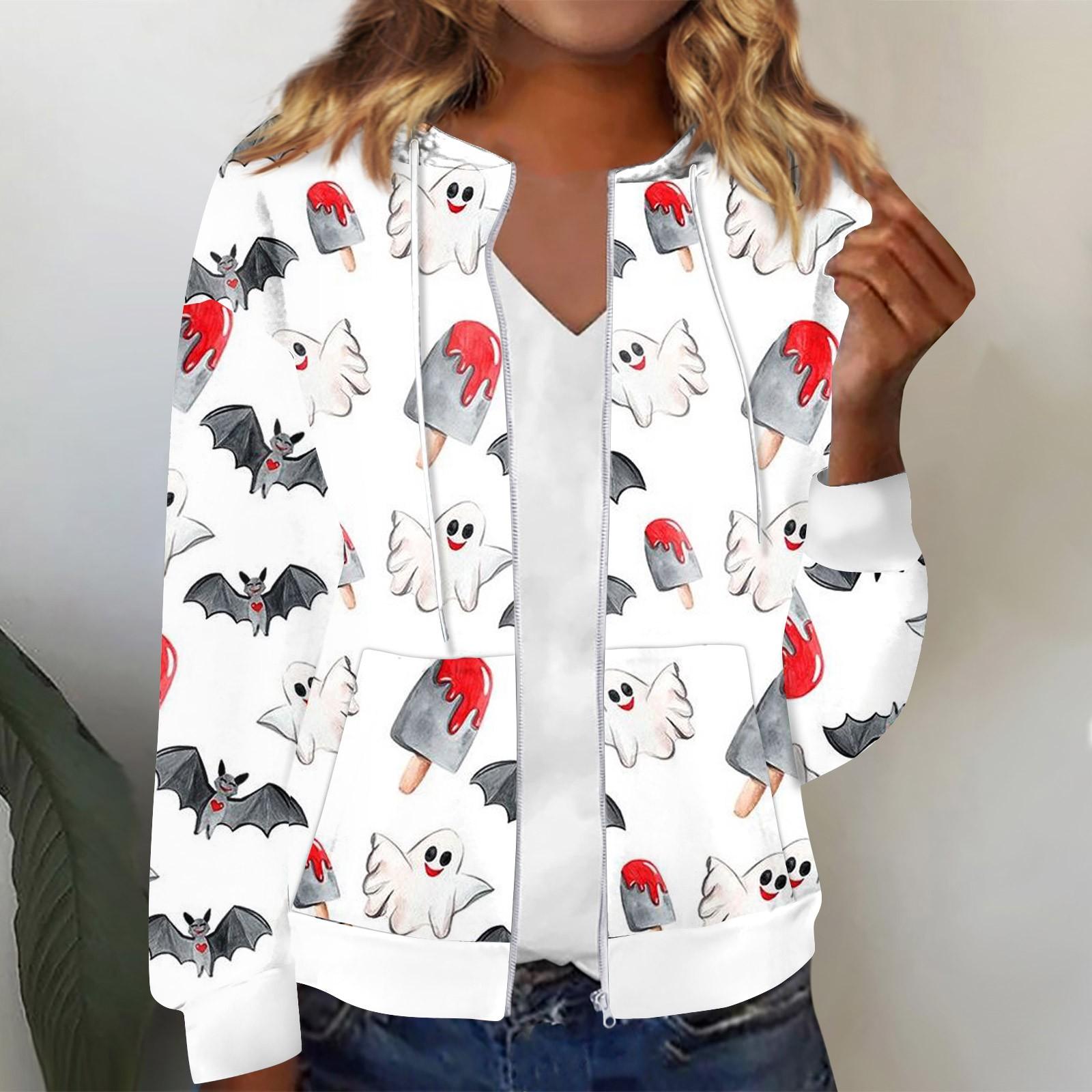 

Женские повседневные толстовки с длинными рукавами и принтом, толстовки на молнии, карманное пальто M светло-серый