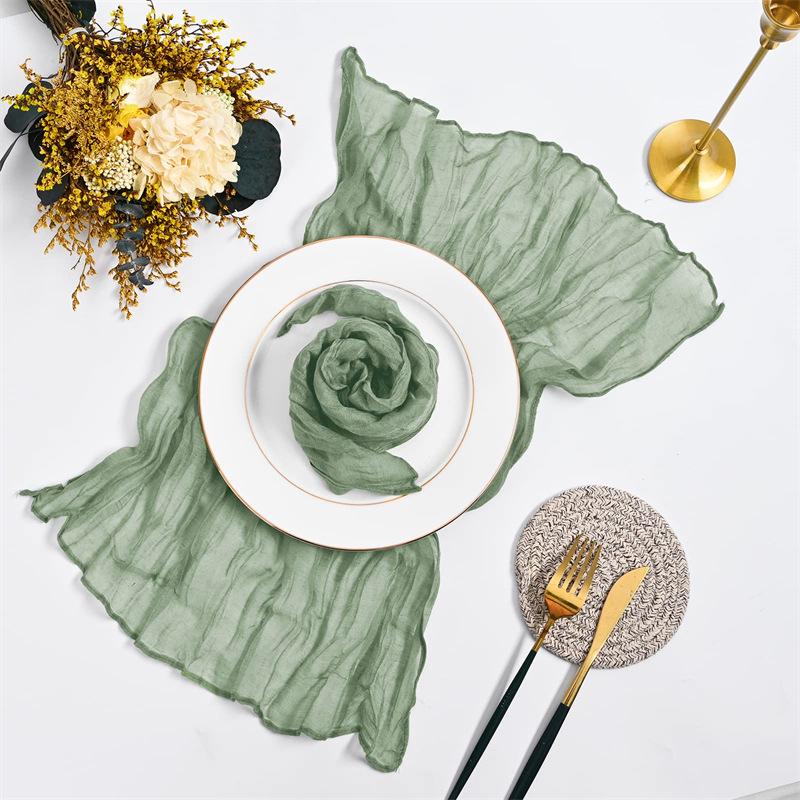 Bali Gauze Pleated Napkin - Rustic Bohemian Wedding & Party Table Decor