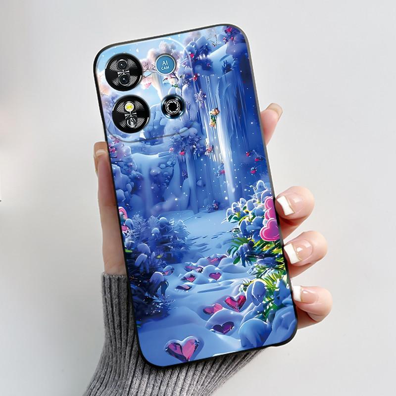 Casing For Oukitel C57S/C57 Pro/C57 Plus/C57 Ultra/BLU J12 Case Aesthetic Cute Cat Cartoon Black Soft Silicone Shockproof Cover