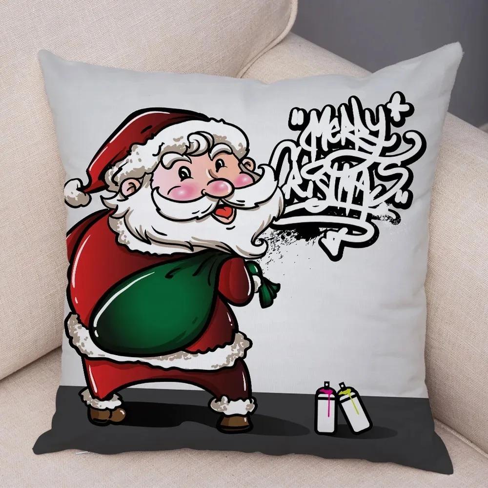 Christmas Themed Pillowcases Car Accessories Office Santa Claus Living Room Sofa Home Pillowcases