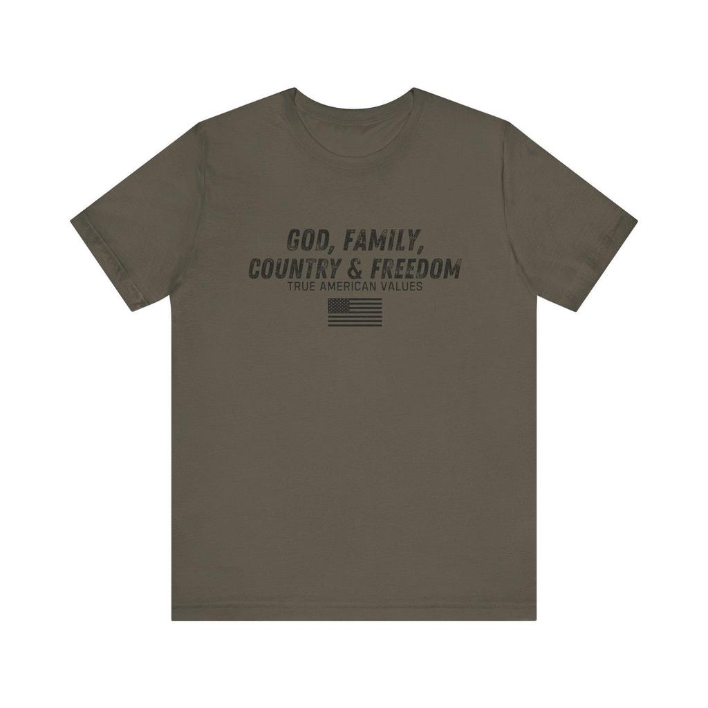 God Family Country Freedom Unisex Tee, Patriotic America Shirt, USA Independence Day Top, American Pride T-Shirt, 4th of July Gift