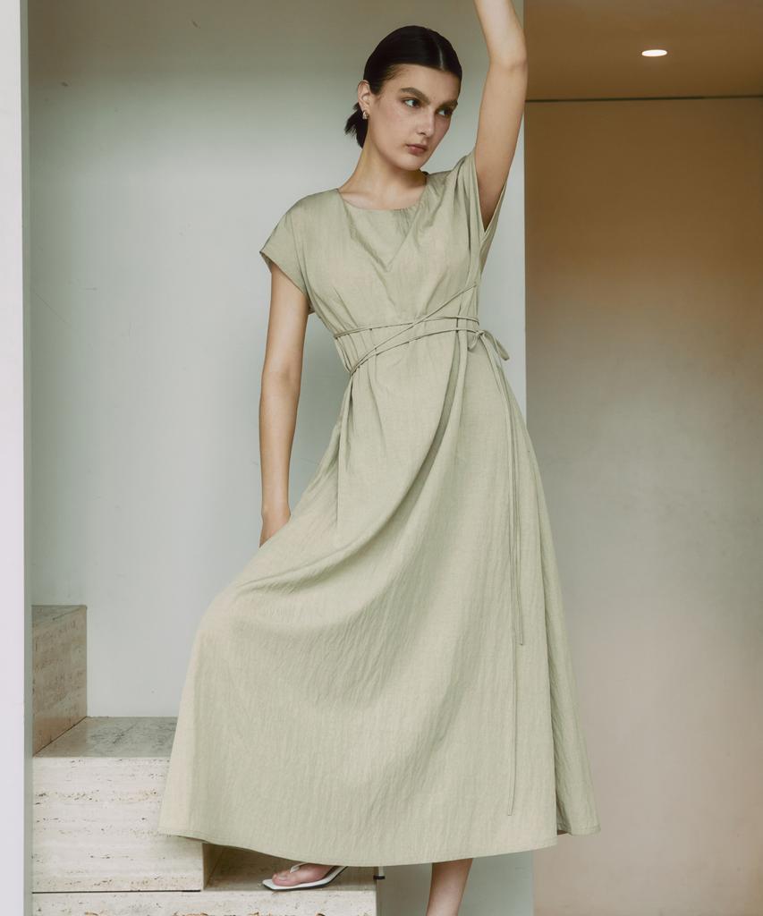 Zero Street [3 Colors] Le Zero Cap Sleeve Ribbon Dress