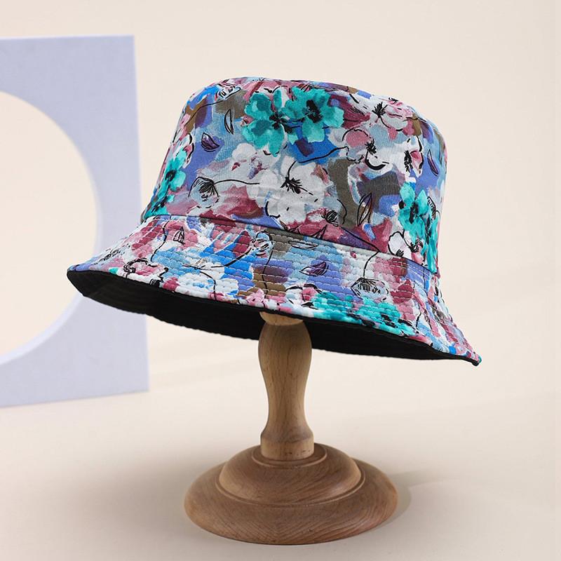 Spring Summer Floral Fisherman Cap With Sunshade And Ventilation For Casual Wear