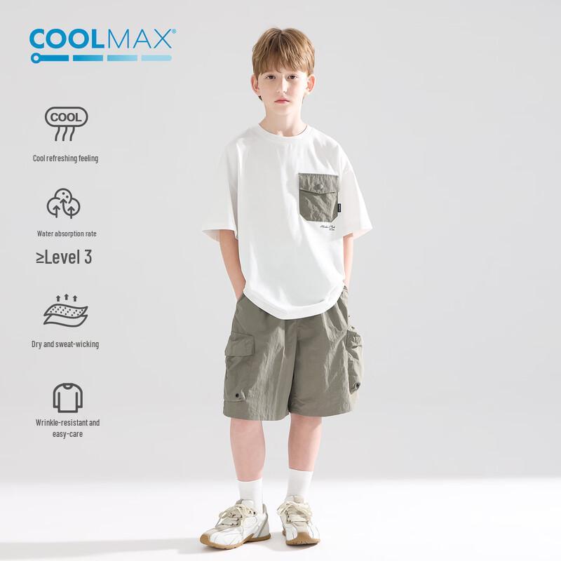 Mucmukn COOLMAX Cool & Quick-Dry Spliced Pocket T-Shirt for Boys