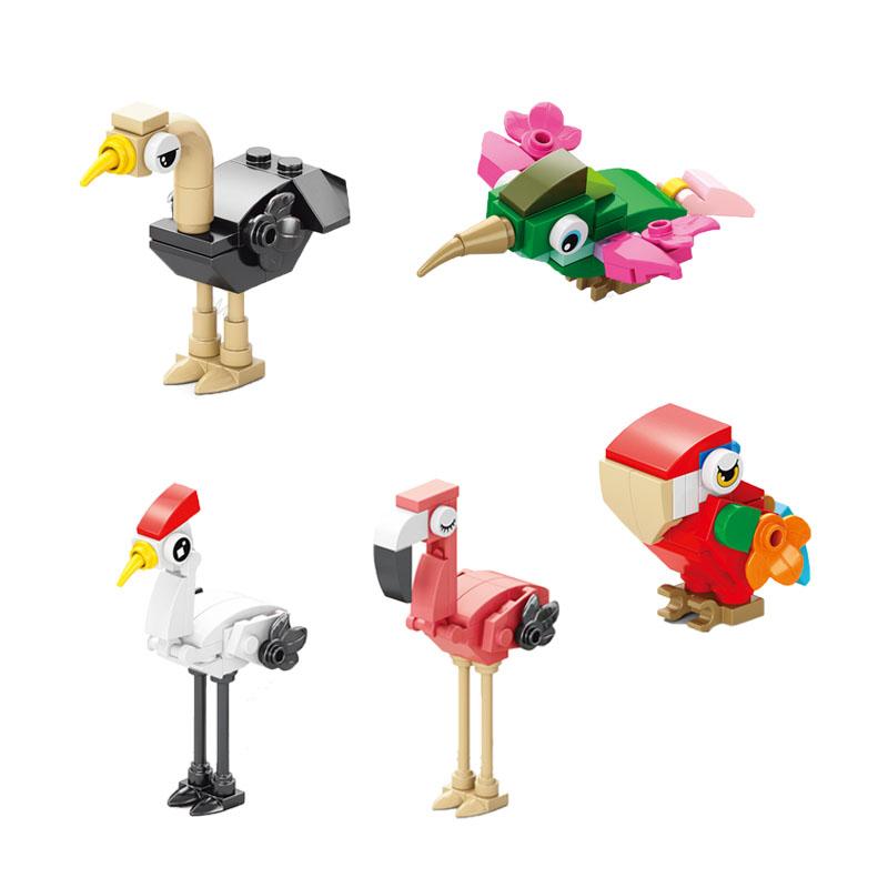 MOC Puzzle Tier Stein Spielset Biene Tiger Löwe Giraffe Frosch Krokodile Fuchs Vogel Wildschwein Insekten Mini DIY Stein Spielzeug Spielsets Geschenk Präsent F029