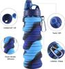 Leeseph Silicone Collapsible Water Bottles, Portable Foldable Sports Cups with Carabiner, Leak Proof for Outdoor Travel 500ml