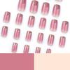 24pcs Golden Glitter Powder Gradient Nail Art Wear Short European Square Fake Nail Simple Nail