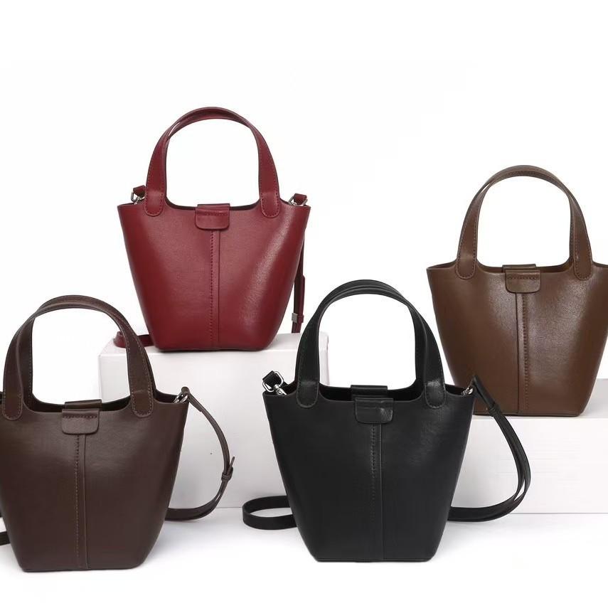 Τσάντα Καλάθι Λαχανικών για Γυναίκες Νέα Γνήσια Δέρμα Μετακινήσεις Εξειδικευμένο Σχέδιο Τσάντα Κάδος Δέρμα Μοσχαριού Πρώτης Στρώσης Τσάντα Ώμου Χιαστί