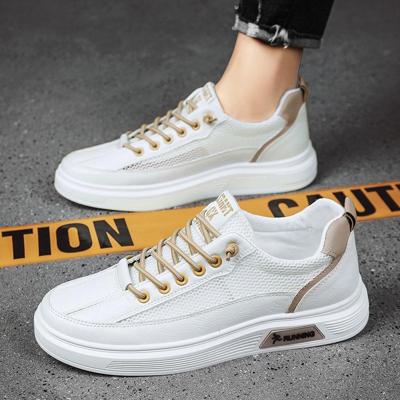 Summer new sports and leisure little white board shoes men's thin breathable mesh shoes