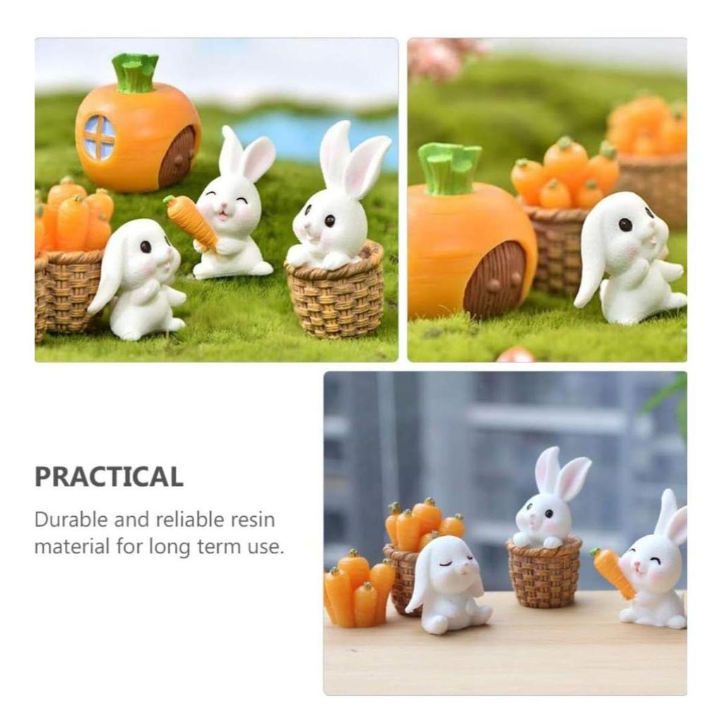 7 Stück Hasen Miniatur Dekoartikel Set für Einzigartiges Geschenk, Zuhause, Wohnzimmer, Büro, Restaurantdeko, Ausstellungsstück, Perfekte Valentinstagsdekoartikel