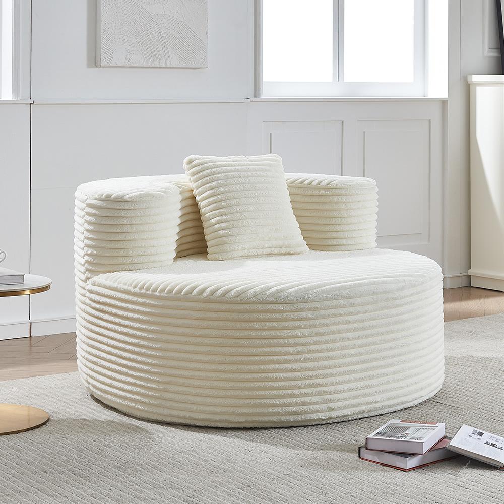 Ultra-soft Single Sofa with Backrest, High-resilience Foam.