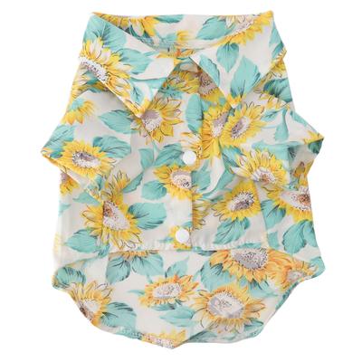Pet Summer T Shirts Sunflower Sun Protection Soft Breathable Skin Friendly Pet Clothing for Pets Dogs and Cats