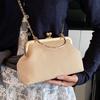 Spring new temperament simple fashion light luxury gentle dinner bag women versatile foreign style solid color chain messenger bag